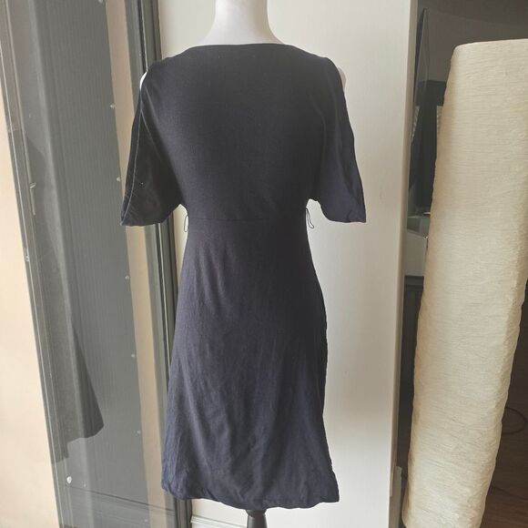 Tibi Black Wrap Dress with Dragonfly Accents Medium - Picture 11 of 12